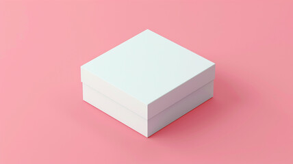 Wall Mural - Mockup empty white package box isolated on pink background