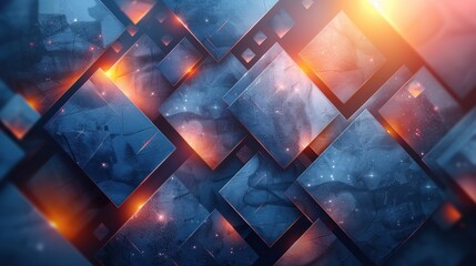 Poster - Abstract Geometric Background with Glowing Lights
