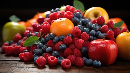 Wall Mural - background with fruits  