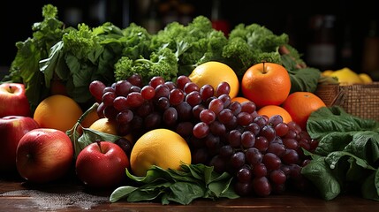 Canvas Print - background with fruits  