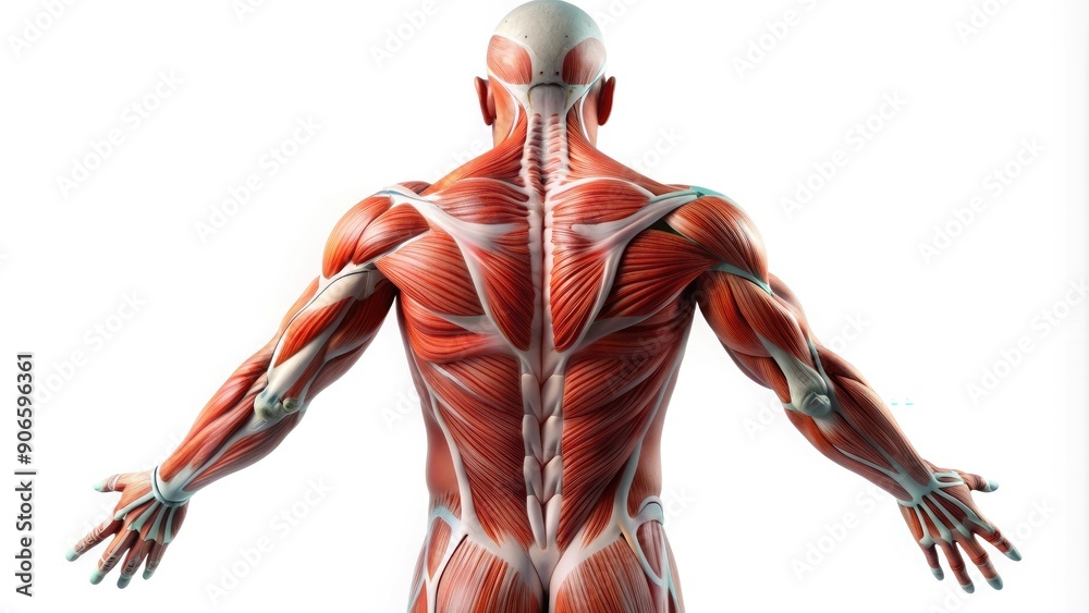 4K Human Back Muscle Anatomy Stock Illustration | Adobe Stock