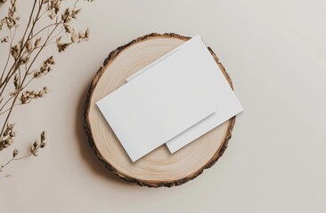 Poster - this mockup shows two white visit cards in an organic design style. this mockup also includes a busi