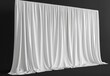 © Mark - An image of a cloth exhibition banner wall with copy space for mockups and illustrations, rendered in 3D.