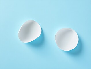 Poster - An isolated circular sticker mockup on a blue background is rendered in 3D