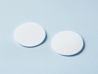 Poster - Isolated circular sticker mockup on blue background