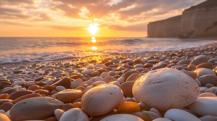 Wall Mural - Sunset Over Pebbles Beach