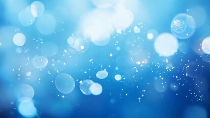 Poster - A close-up photo of a bright blue bokeh background with soft, out-of-focus lights. The background is smooth and dreamy, with no visible imperfections. The overall effect is serene and calming.