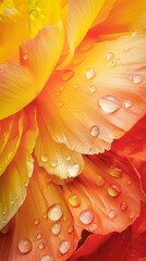 Poster - Close-up vertical image of peony with the raindrops on it