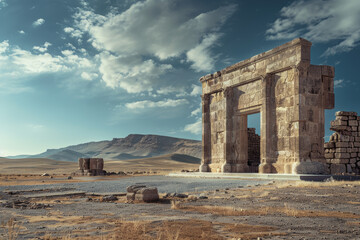 Poster - Pasargad ancient city. Capital of the ancient Achaemenid Empire.