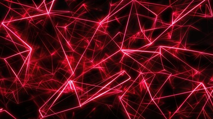 Canvas Print - Abstract Red Neon Lines Background