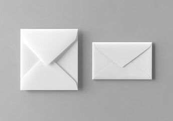 Poster - The envelope and letter mockup are isolated on a soft gray background. 3D illustration.