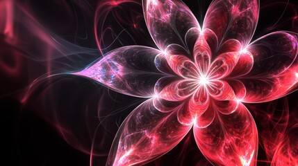 Poster - Abstract technology fractal background in 3D rendering