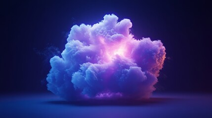 Poster - In this piece, you will find misty blue magic smoke rolling along the ground, light fog overlaying steam water, spooky neon lines in the air, and a dark effect black background with a black magic