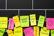 © izzuan - A colorful sticky notes with positive and encouraging messages displayed on a wall. Customer experience, feedback and satisfaction concept.
