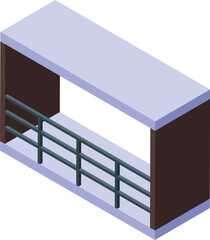Poster - Modern building balcony connecting two structures isometric icon illustration