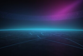Poster - Minimalist Tech Background with Glowing Network Textures