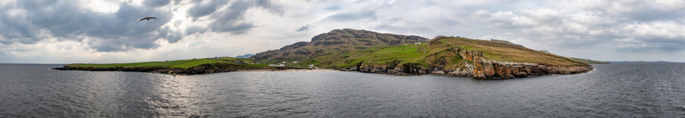 Wall Mural - Aerial View of the rocky coastline at Muckros Head beach in Donegal, Ireland