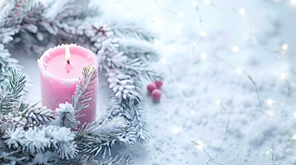 pink candle in advent wreath.