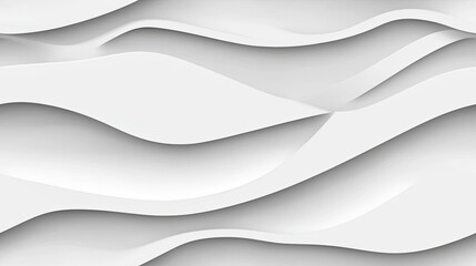 Poster - Soft, flowing white waves create an elegant and modern abstract background perfect for a variety of design projects and presentations SEAMLESS PATTERN