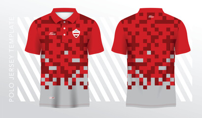 Sticker - red sublimation shirt for polo sport jersey template