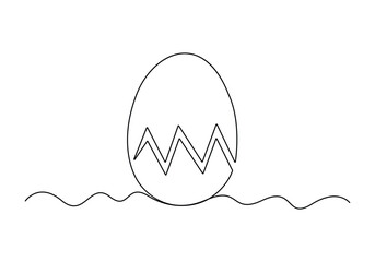 Fototapete - Continuous one line drawing of Easter eggs vector illustration. Pro vector