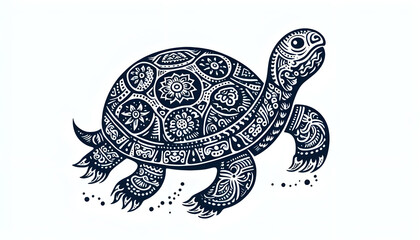 turtle illustration Kalamkari art