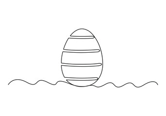 Fototapete - Continuous one line drawing of Easter eggs vector illustration. Pro vector