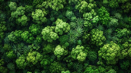 Wall Mural - Aerial view of lush, green forests demonstrating sustainable forestry practices and the importance of preserving biodiversity for a healthier planet and future generations. high resolution