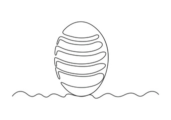 Fototapete - Continuous one line drawing of Easter eggs vector illustration. Pro vector