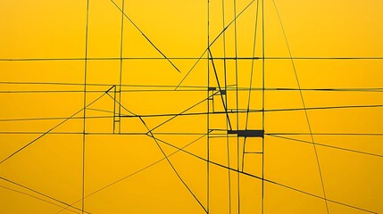 Wall Mural - yellow background with lines