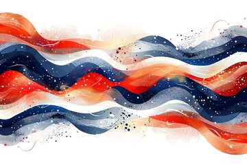 This digital illustration features the Thailand flag, showcasing crisp and clean lines with vibrant horizontal stripes of red, white, blue, white, and red set against a bright background