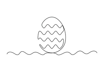 Fototapete - Continuous one line drawing of Easter eggs vector illustration. Pro vector