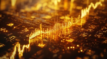 Poster - Detailed view of a financial chart displaying gold prices, with annotations and markers.