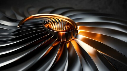 Poster - Abstract Metal Design with Golden Accents