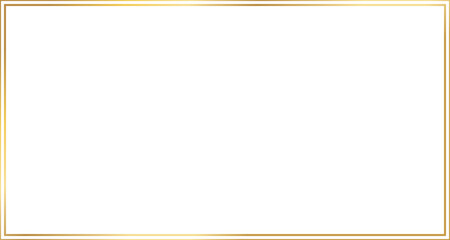 Wall Mural - rectangle gold frame with 15x8 scale ratio, double line border for web presentation, social story, o