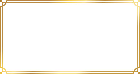 Wall Mural - rectangle gold frame border with 15x8 scale ratio in vintage style for web presentation, social stor