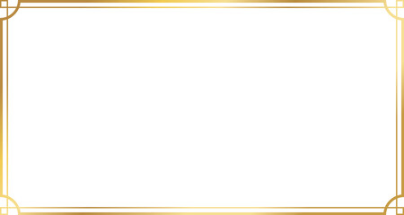 Wall Mural - rectangle gold frame border with 15x8 scale ratio in art deco style for web presentation, social sto