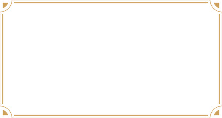 Wall Mural - rectangle gold frame border with 15x8 scale ratio in vintage style for web presentation, social stor