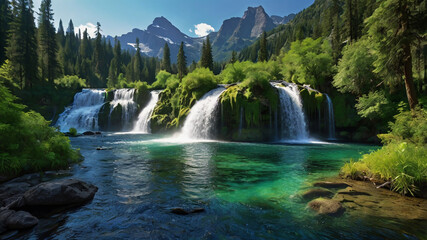 Canvas Print - waterfall in the forest