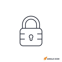 Poster - Padlock icon vector illustration. Padlock symbol isolated on white background