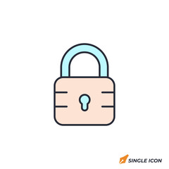 Poster - Padlock icon vector illustration. Padlock symbol isolated on white background