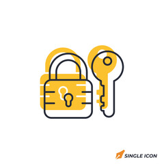 Leinwandbilder - Lock and key icon vector illustration. Lock and key symbol isolated on white background
