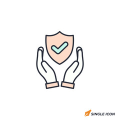 Leinwandbilder - Safe icon vector illustration. Safe symbol isolated on white background