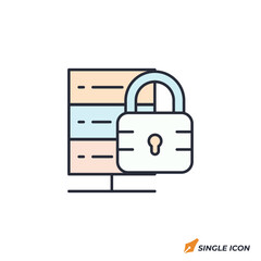 Leinwandbilder - Data protection icon vector illustration. Data protection symbol isolated on white background