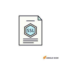 Leinwandbilder - SSL certificate icon vector illustration. SSL certificate symbol isolated on white background