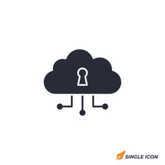 Leinwandbilder - Secure cloud icon vector illustration. Secure cloud symbol isolated on white background