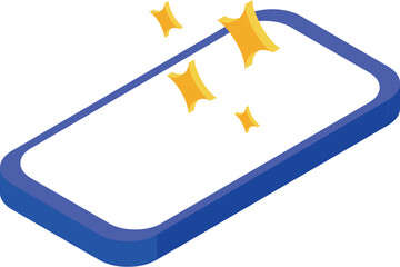 Poster - Modern smartphone is showing golden stars, concept of rating, success or magic