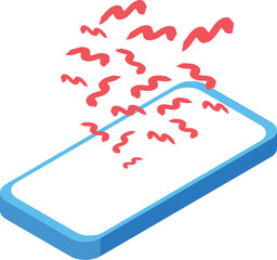 Poster - Smartphone displaying spam messages isometric illustration