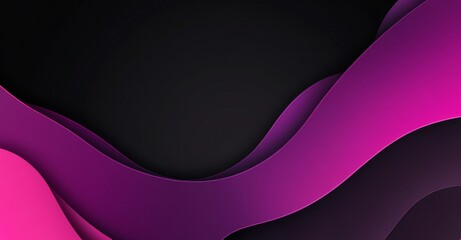 Poster - Poster design with vibrant color gradient on black background, abstract purple pink blue black layout, copy space