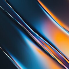 Leinwandbilder - Abstract colorful light reflections on a surface, with smooth gradient transitions in shades of blue, orange, and purple.
